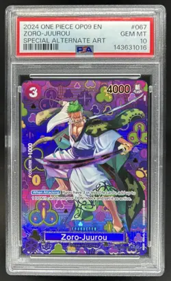 2024 One Piece Zoro-Juurou Special Alt Art #OP05-067 PSA 10 - Image 1
