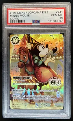 2025 Disney Lorcana EN 9 Minnie Mouse Iconic #241 PSA 10 GEM MINT Gem Mint - Image 1