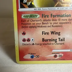 Pokemon TCG Arceus 2009 Charizard LV. 60 Holo Rare Card 1/99 Swirl - Image 5