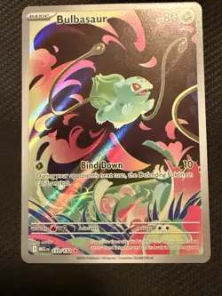 Pokemon Me01 Mega Evolution Bulbasaur 133/132 Full Art Holo Rare Card - Image 1