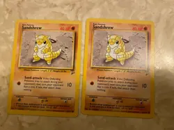 Lot (2) Sandshrew VTG 90s Pokemon cards TCG Basic Series Two 2 GC - Image 1