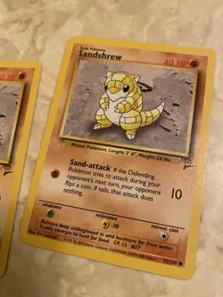 Lot (2) Sandshrew VTG 90s Pokemon cards TCG Basic Series Two 2 GC - Image 2