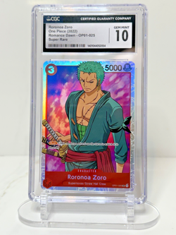 One Piece Card Game Roronoa Zoro OP01-025 SR Super Rare Romance Dawn NM English - Image 1