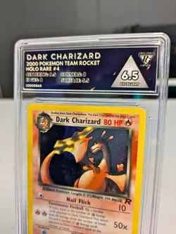Graded 2000 Dark Charizard Pokemon Card #4 - PG 6.5 - Team Rocket - Holo Rare 🔥 - Image 2