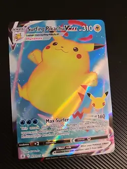 Surfing Pikachu Vmax 009/025 Celebrations - Full Art Ultra Rare Pokemon Card NM - Image 1
