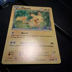 Pikachu 26/83 Toys R Us Promo Holo Stamped Pokemon Card heavy Play - Image 3