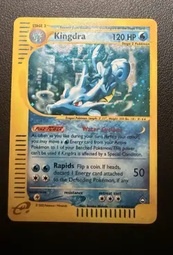 Pokemon Kingdra Aquapolis Holo Rare 120 HP Stage 2 H14/H32 English 2002 Card - Image 1