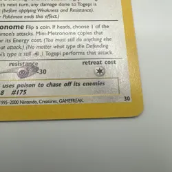 Pokemon Card - Togepi #30 WoTC Black Star Promo - Image 4