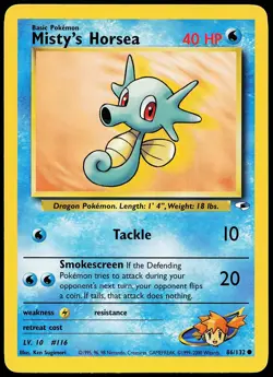 Misty's Horsea 86/132 Common Gym Heroes Pokemon Card - Image 1