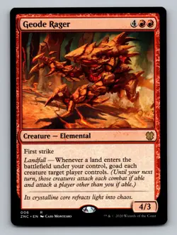 Geode Rager R Commander: Zendikar Rising 6 NM - Image 1