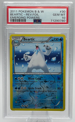 2011 POKEMON BLACK & WHITE EMERGING POWERS #30 BEARTIC REVERSE FOIL PSA 10 GEM - Image 1