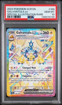 Pokemon Stellar Crown Galvantula ex 168 PSA 10 - Image 1