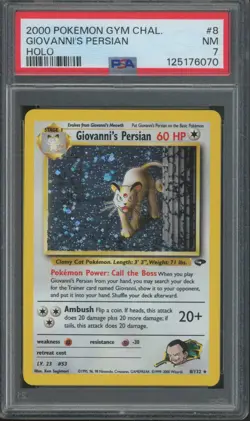 2000 Pokemon Gym Challenge Holo #8 Giovanni's Persian PSA 7 - Image 1