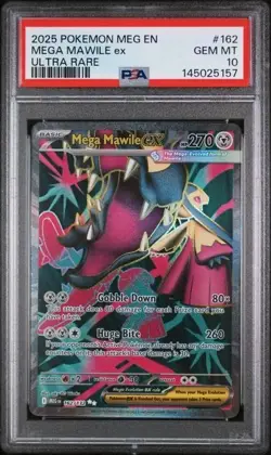 MEGA MAWILE EX #162 PSA 10 2025 POKEMON MEG EN-MEGA EVOLUTION ULTRA RARE - Image 1
