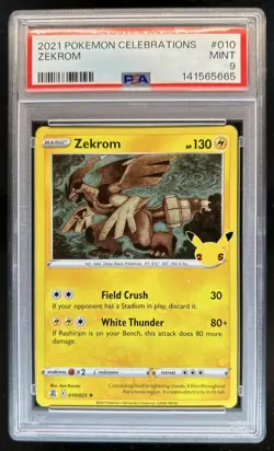 2021 Pokemon SWSH Celebrations Zekrom Holo #010/025 PSA 9 - Image 1