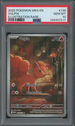 2025 Pokemon MEG EN Illustration Rare #138 Vulpix Gem Mint PSA 10 - Image 1