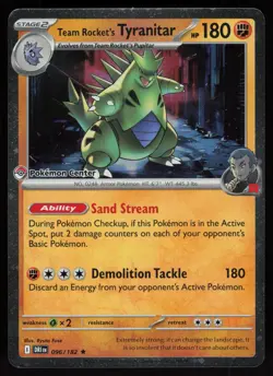 Team Rocket's Tyranitar (Pokemon Center Exclusive) 096/182 Promo Holo Pokemon - Image 1