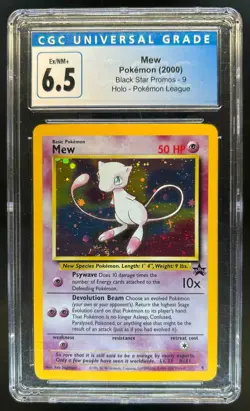 2000 Pokemon Wizards Black Star Promos Mew Holo #9 CGC 6.5 - Image 1