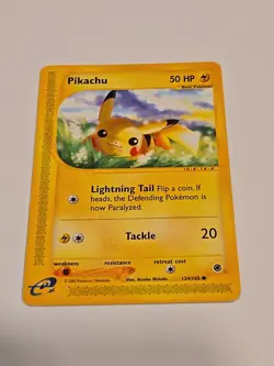 2002 Pikachu 124/165 Expedition Base Set Regular Pokemon TCG Vintage MP E-Reader - Image 2