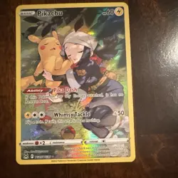 Pokemon Pikachu Full Art Holo Lost Origin TG05/TG30 60HP Basic Atsushi Furusawa - Image 1