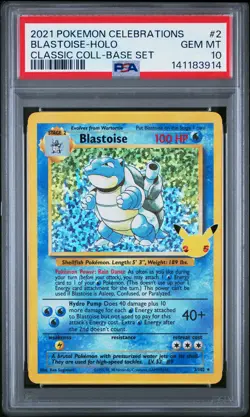 2021 POKEMON CELEBRATIONS CLASSIC COLL #2 BLASTOISE-HOLO PSA 10 - Image 1