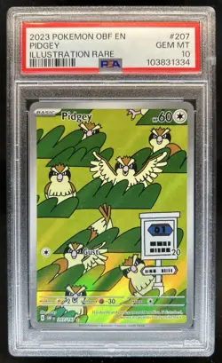 2023 Pokemon SV Obsidian Flames - OBF EN Pidgey #207/197 PSA 10 GEM MINT - Image 1