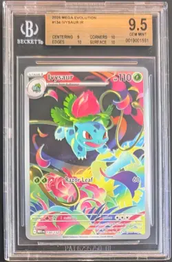 2025 Pokemon Mega Evolution Ivysaur 134/132 BGS 9.5 Illustration Rare - Image 1