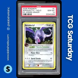 2006 POKEMON EX LEGEND MAKER #1/92 AERODACTYL REVERSE HOLO STAMPED PSA 10 - Image 1