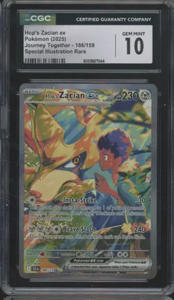 2025 Pokemon Journey Together #186 Hop's Zacian ex Gem Mint CGC 10 - Image 1