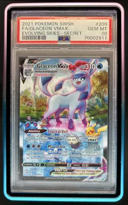 2021 Pokemon SWSH Evolving Skies Glaceon VMAX #209/203 PSA 10 GEM MINT - Image 1
