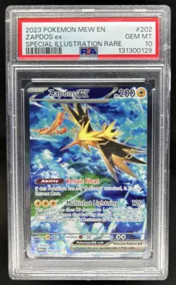 2023 Pokemon SV 151 Zapdos ex #202/165 PSA 10 GEM MINT - Image 1