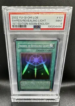 2002 Yu-Gi-Oh! Swords of Revealing Light LOB-101 1st Edition Asian English PSA 9 - Image 1