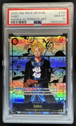 2025 One Piece OP13 EN Sabo Manga Alternate Art #120 PSA 10 GEM MINT Gem Mint - Image 1