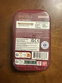 One Piece TCG Tin Pack Set Vol. 1 2 Booster Packs OP-10 New Sealed - Image 1