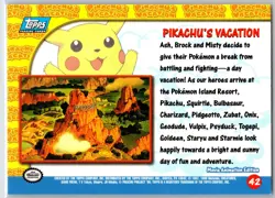 POKEMON TOPPS THE FIRST MOVIE TRADING CARDS PIKACHU'S VACATION #42 NON HOLO NM - Image 2