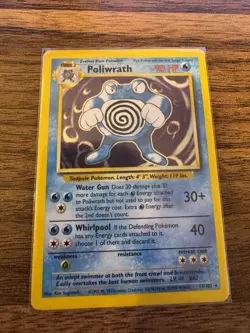 Pokemon TCG Poliwrath Unlimited Base set Holo Rare Card MP - Image 1