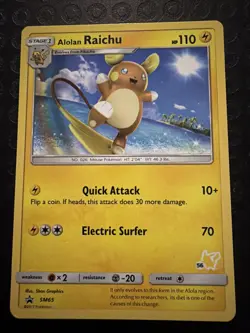 Alolan Raichu SM65 Sm Holo Pokemon TCG Card T04 - Image 1
