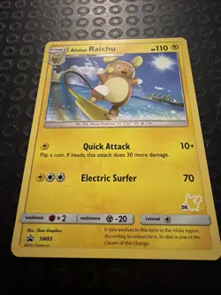 Alolan Raichu SM65 Sm Holo Pokemon TCG Card T04 - Image 2