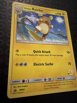 Alolan Raichu SM65 Sm Holo Pokemon TCG Card T04 - Image 3