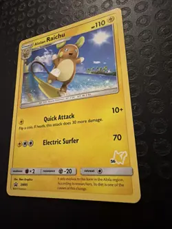 Alolan Raichu SM65 Sm Holo Pokemon TCG Card T04 - Image 4