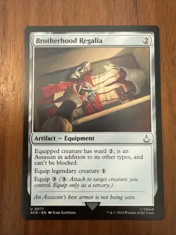 Brotherhood Regalia Assassin's Creed Magic: The Gathering Card NM Condition - Image 1