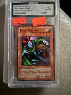 1996 Trap Master Yu-Gi-Oh! Card Slab 2001 Upper Deck 10.0 Mint OG Grading - Image 3