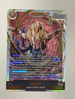 Gogeta FB09-122 Secret Rare Dual Evolution Dragon Ball Card English Fusion World - Image 1