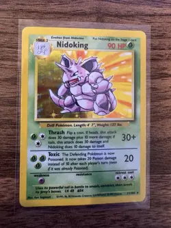 Pokemon TCG Nidoking Base Set Holo Unlimited Rare Card 11/102 MP Condition - Image 1
