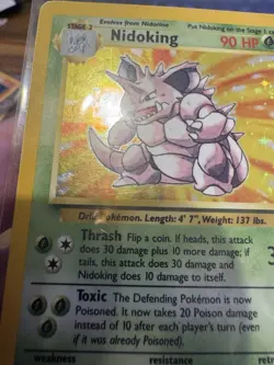 Pokemon TCG Nidoking Base Set Holo Unlimited Rare Card 11/102 MP Condition - Image 3