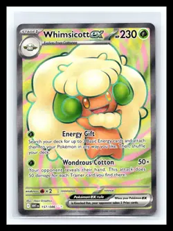 💥 Whimsicott ex 157/086 SV: White Flare Rare Full Art Holo - Pokemon Card - - Image 1