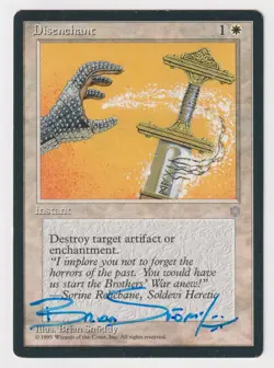 Blue Signed Disenchant MP Ice Age Artist Brian Snoddy 1995 MTG Magic Vintage EDH - Image 1
