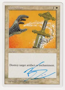 Blue Signed Disenchant LP 5th Edition Artist Brian Snoddy 1997 MTG Magic Vintage - Image 1