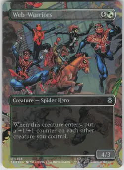 MTG Web-Warriors (Borderless) Foil NM Marvel's Spider-Man Magic 203 - Image 1