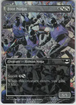MTG Foot Ninjas Borderless Foil NM TMNT Magic 209 - Image 1